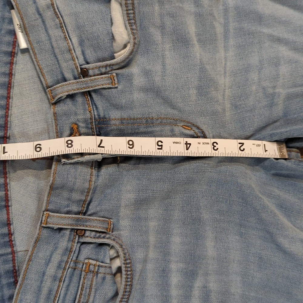 Light wash distressed skinny ankle jeans w/ stretch & raw hem, Angry Rabbit 28" - Picture 3 of 7